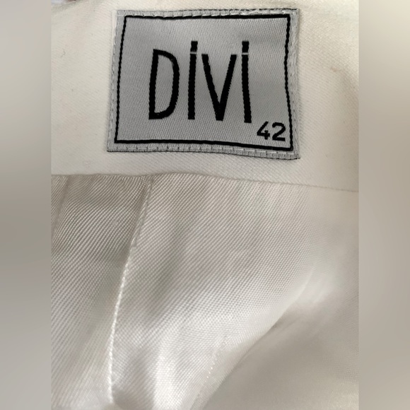 Chique pure white collarless long blazer jacket one single flower button US 10 - Picture 4 of 4